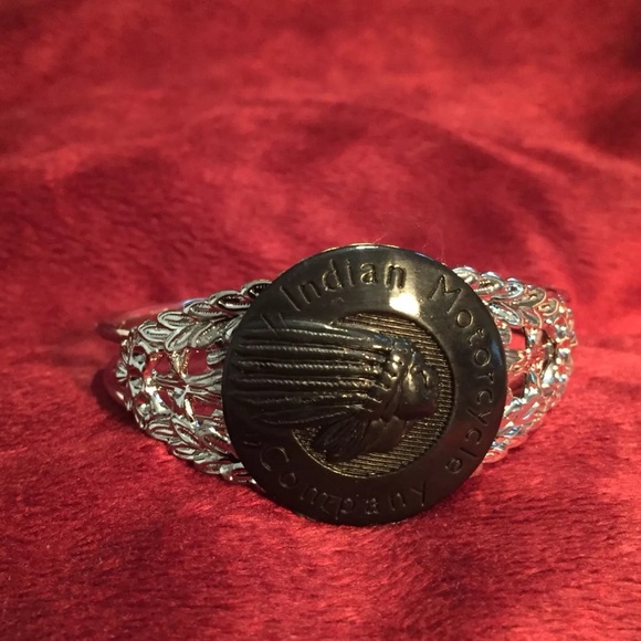 Indian Motorcycle Co Button Jewelry - Handcrafted Indian Motorcycle Button Bracelet